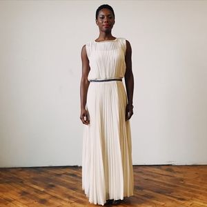 Bordeaux Pleated Dress